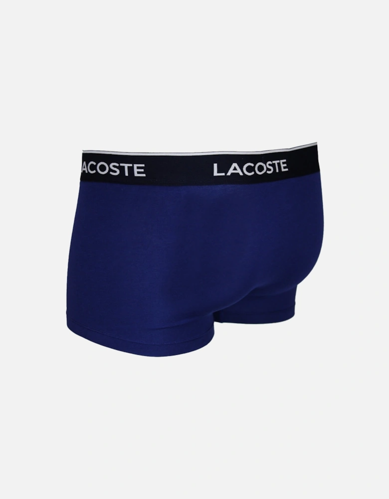 3-Pack Stretch Cotton Boxer Trunks, Navy, Red ,Blue