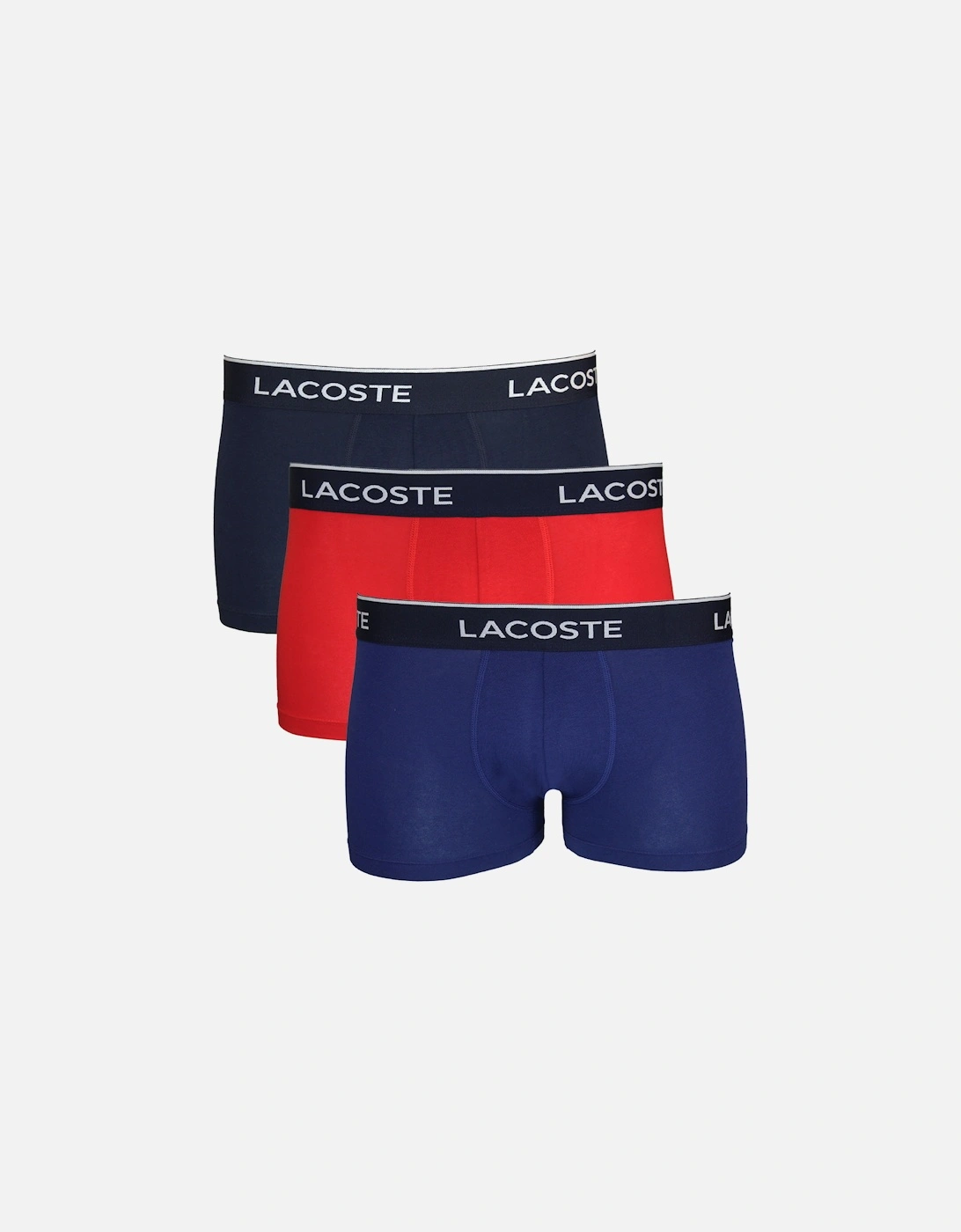 3-Pack Stretch Cotton Boxer Trunks, Navy, Red ,Blue, 4 of 3