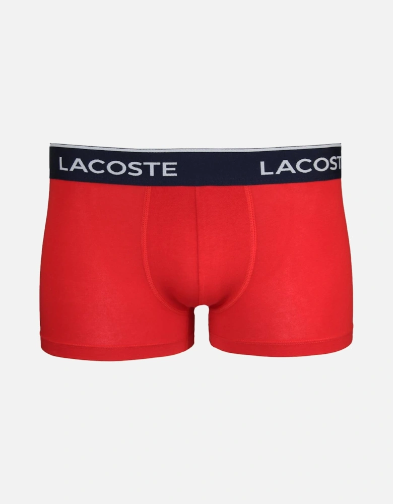 3-Pack Stretch Cotton Boxer Trunks, Navy, Red ,Blue
