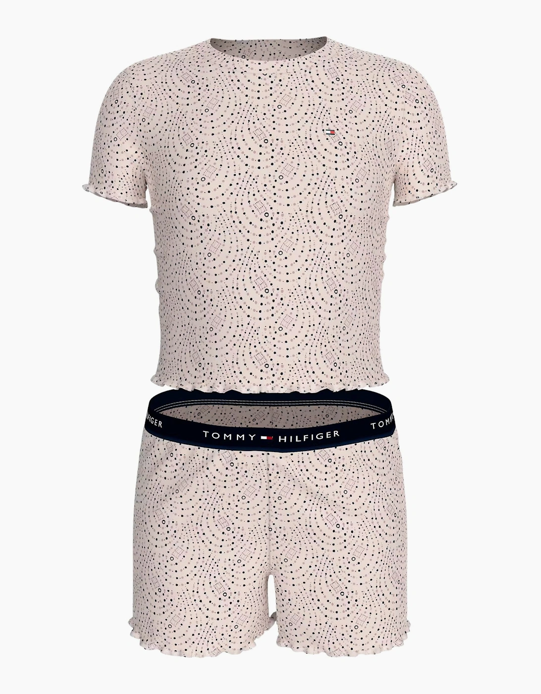 Tommy Hilfiger Girl's Girls Paisley Dot Short Pyjama Set, Soft Pink - Size: 12 years/13 years/14 years