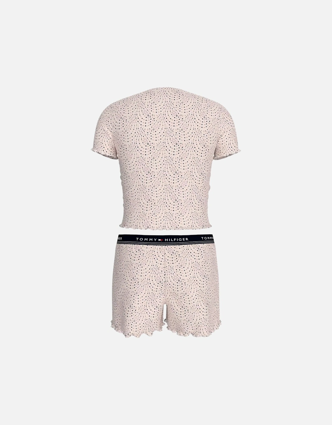 Girls Paisley Dot Short Pyjama Set, Soft Pink