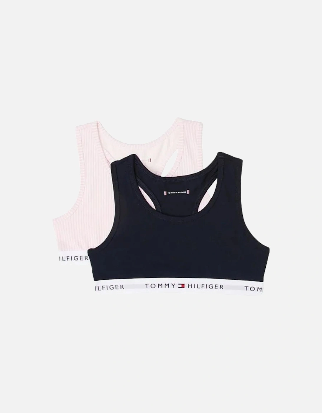 Girls 2-Pack Ithica Stripe Bralette Set, Pink/Navy, 3 of 2