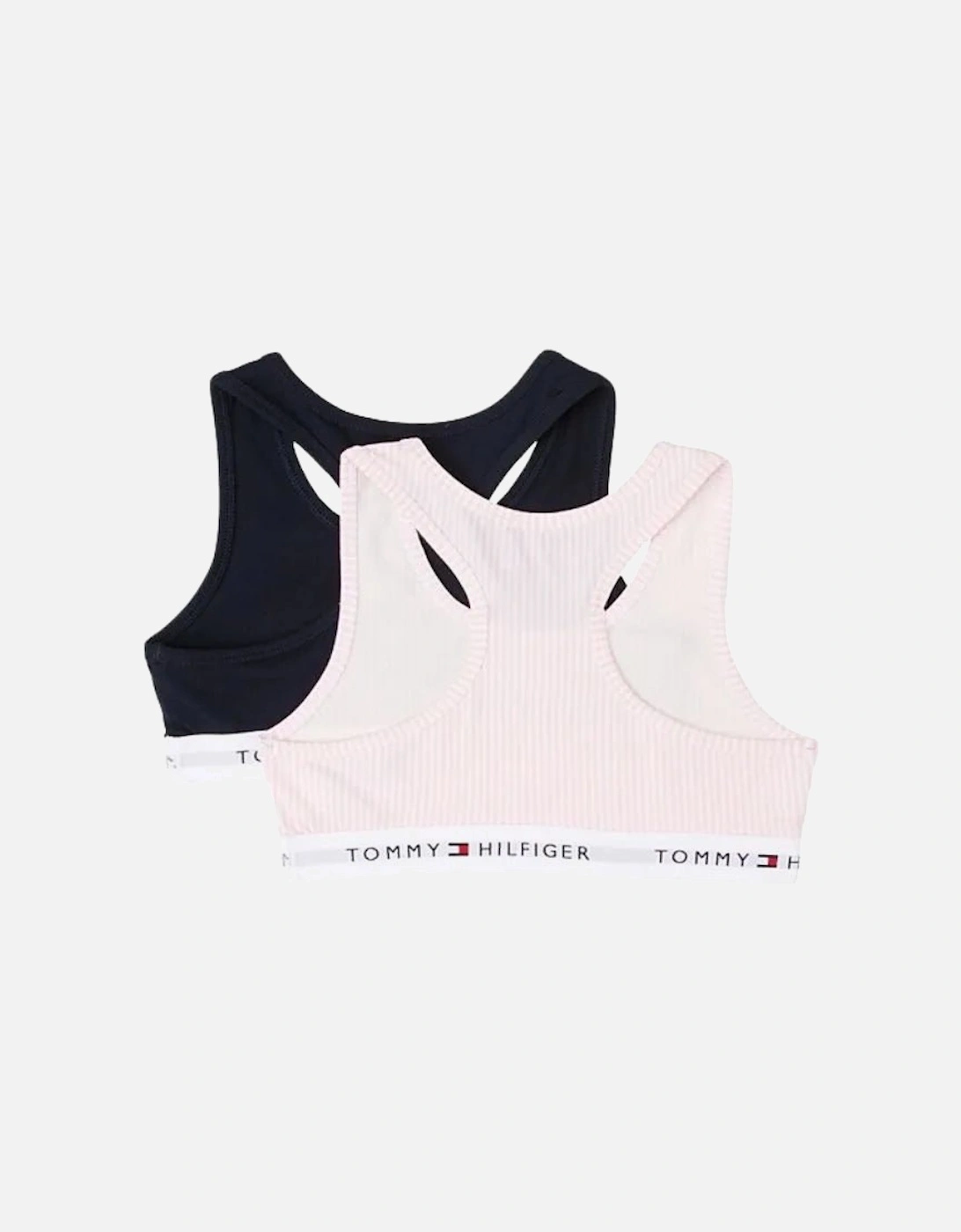Girls 2-Pack Ithica Stripe Bralette Set, Pink/Navy