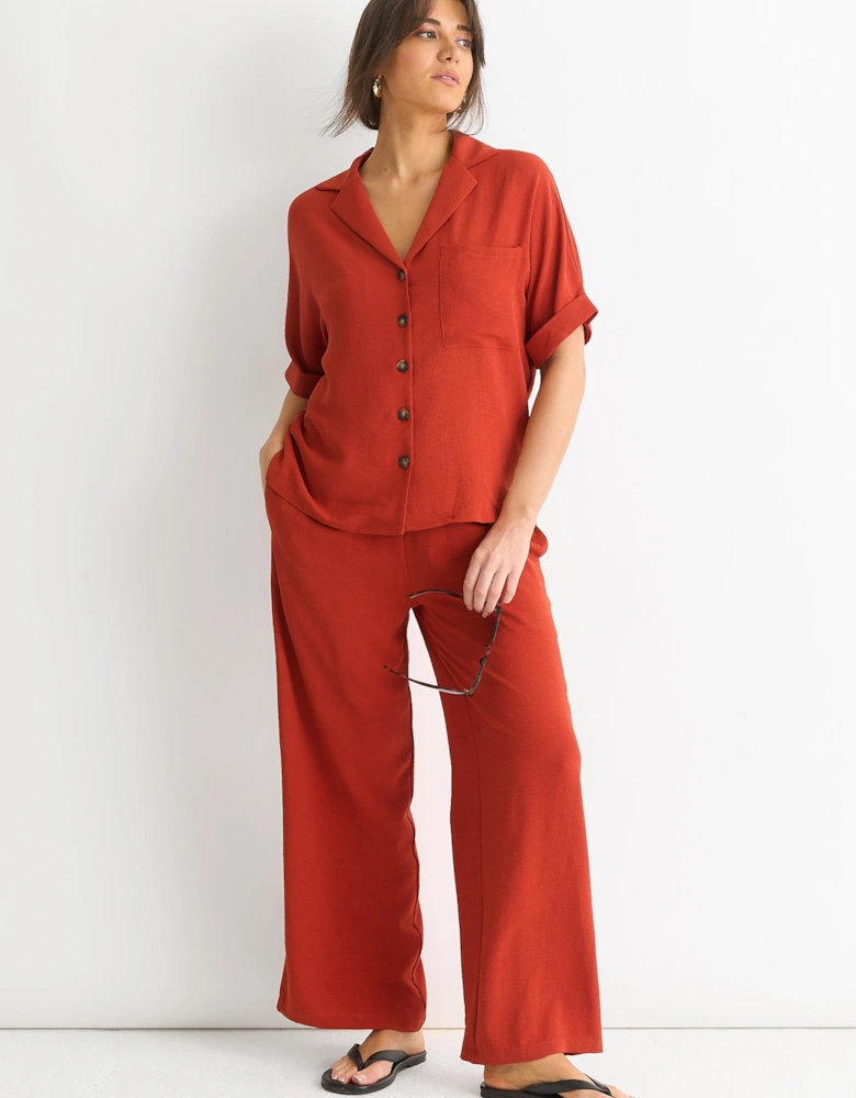 Rust Air Flow Oversized Shirt Top