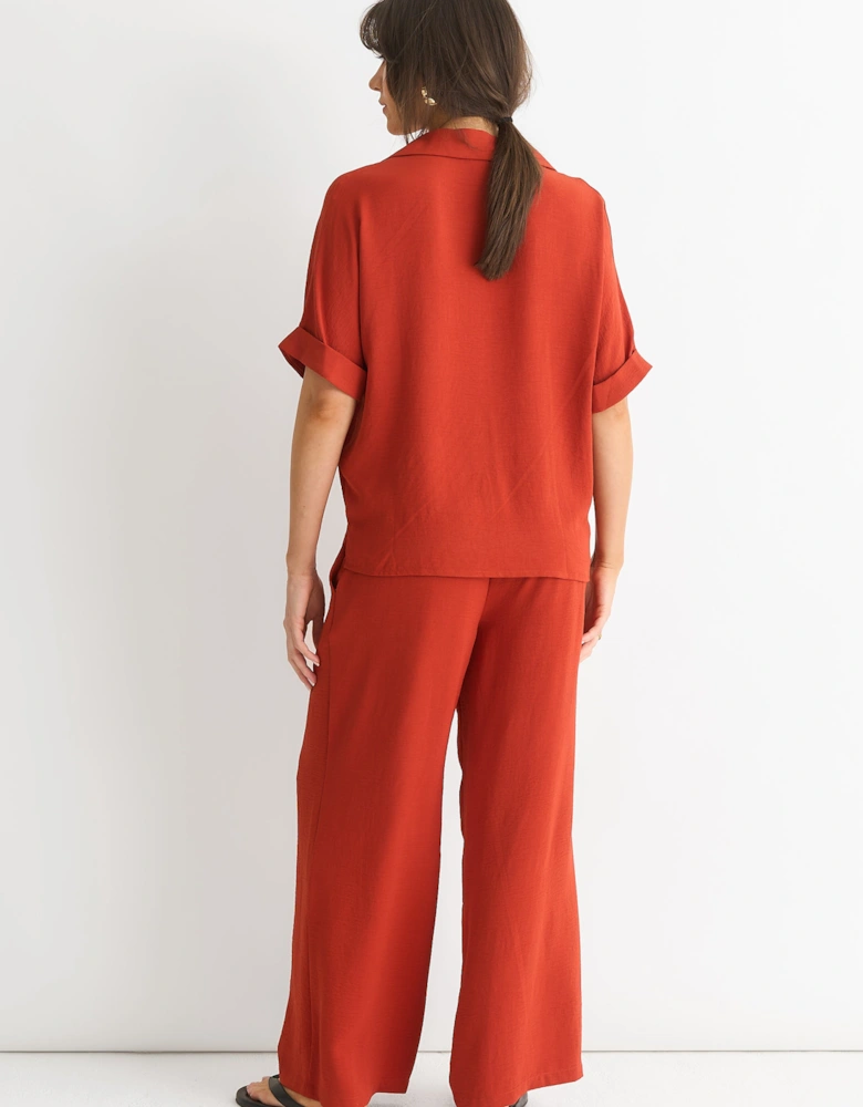Rust Air Flow Oversized Shirt Top
