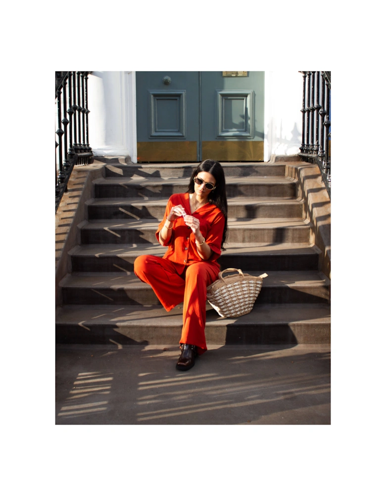Rust Air Flow Oversized Shirt Top