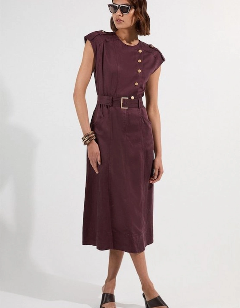Petite Soft Twill Relaxed Midi Dress