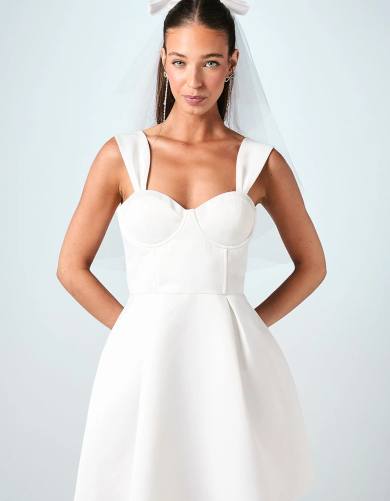 Sweetheart Fit and Flare Mini Wedding Dress