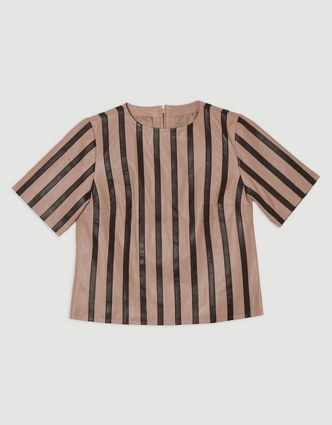 Leather Stripe Mix Top