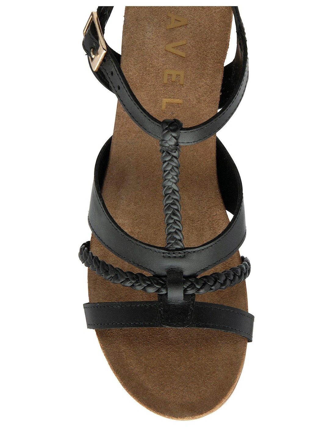 Ardo Wedge Sandals - Black Leather