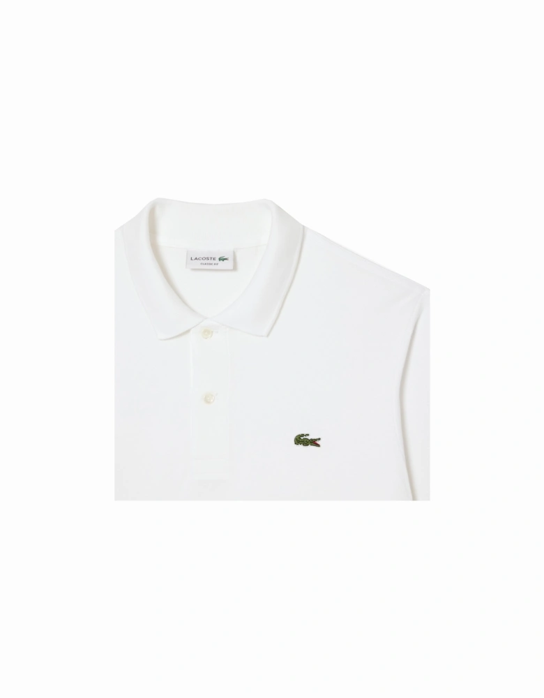 Men's White Long Sleeved Polo Shirt