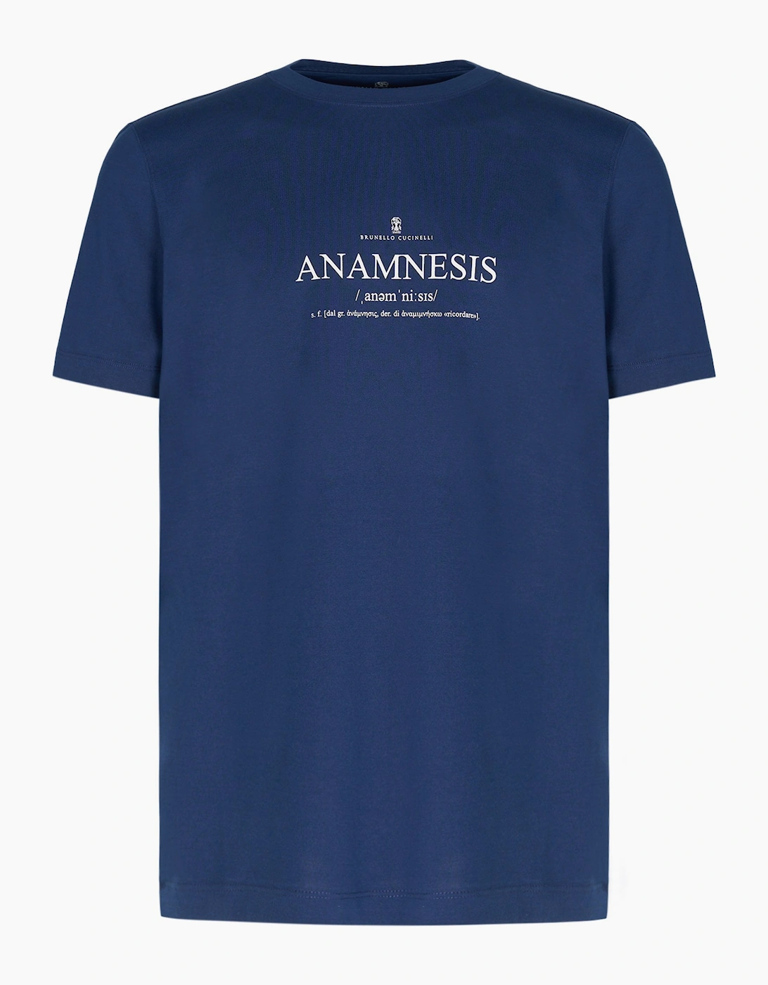 Brunello Cucinelli BRUNELLO CUCINELLI Men's Anamnesis Text T-shirt Navy - Blue