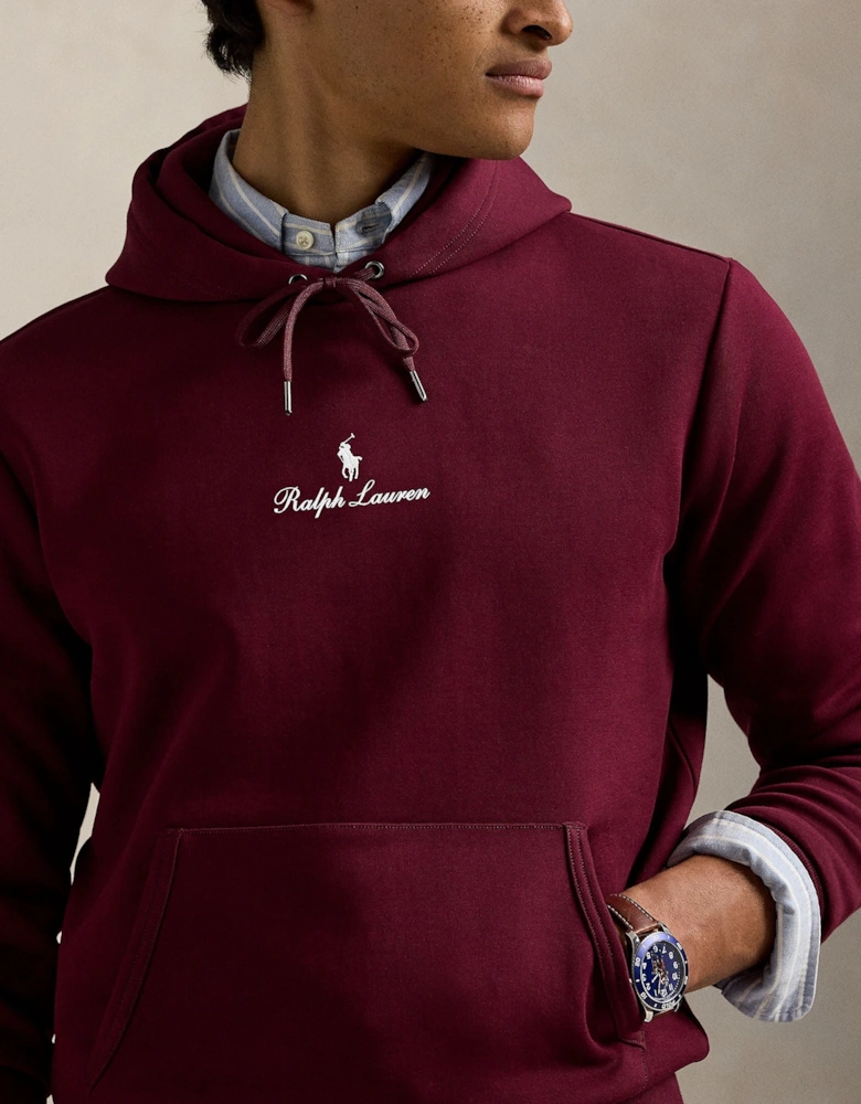 Ralph Lauren Logo Double-Knit Hoodie - Classic Wine