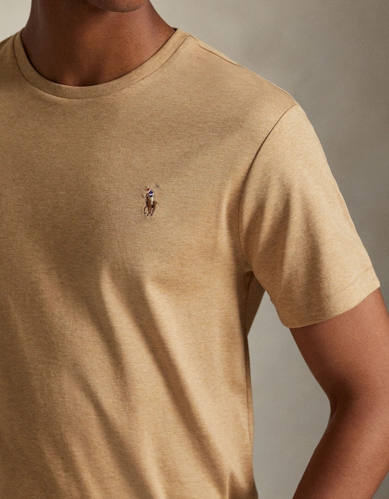 Ralph Lauren Custom Slim Fit Soft Cotton T-Shirt - Classic Camel Heather