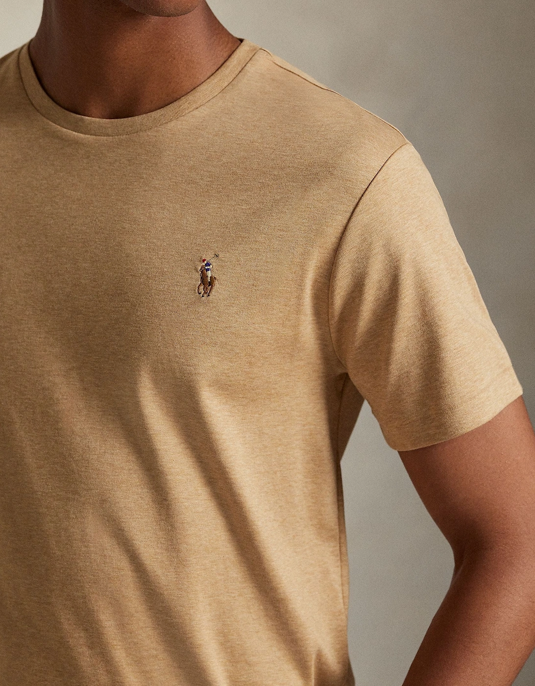 Ralph Lauren Custom Slim Fit Soft Cotton T-Shirt - Classic Camel Heather