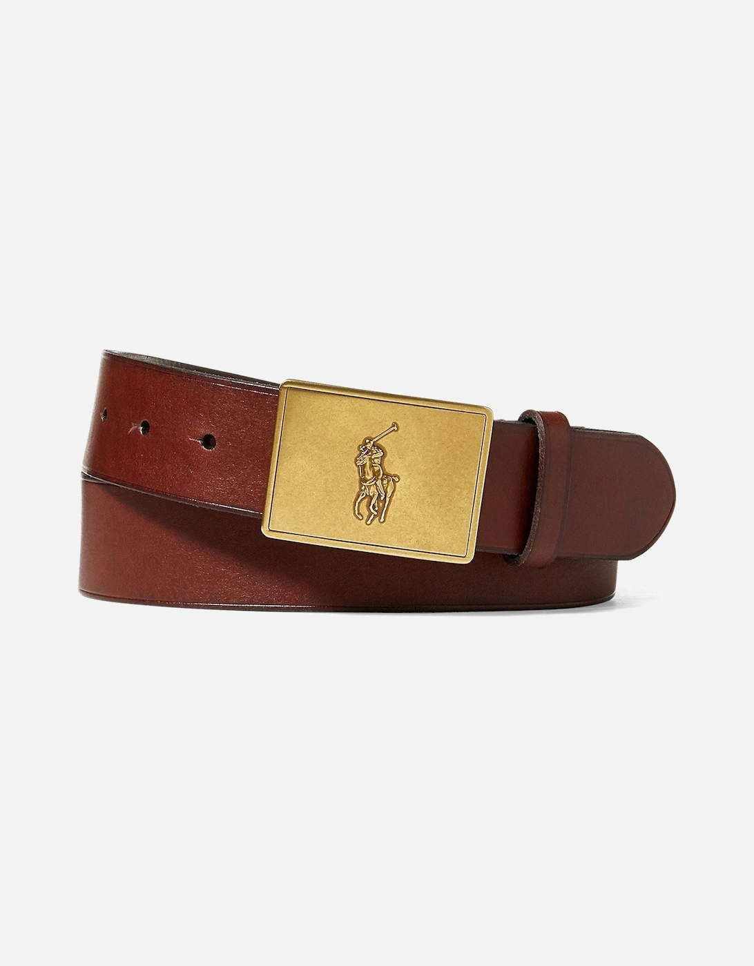 Ralph Lauren Pony Plaque Leather Belt - Brown, 3 of 2