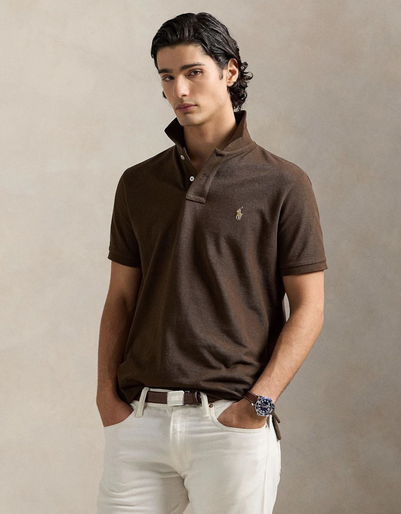 Ralph Lauren Iconic mesh Polo Shirt - Nutmeg Brown
