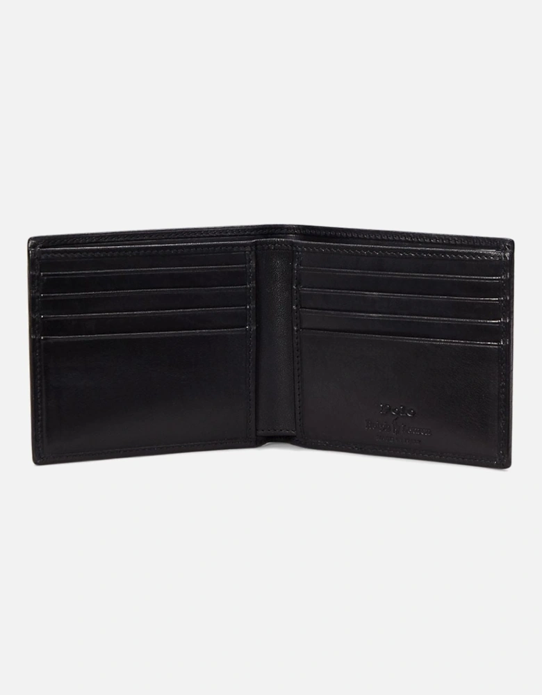 Ralph Lauren Wimbledon Leather Billfold Wallet - Black