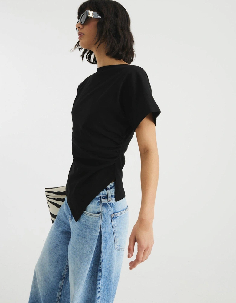 Drape Side Tee - Black - Black
