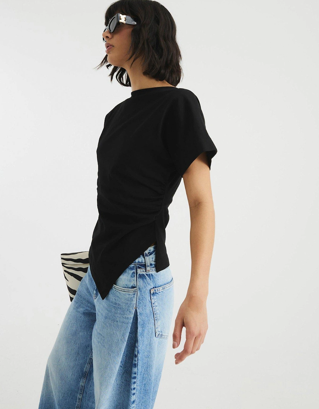 Drape Side Tee - Black - Black