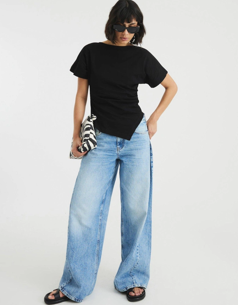 Drape Side Tee - Black - Black