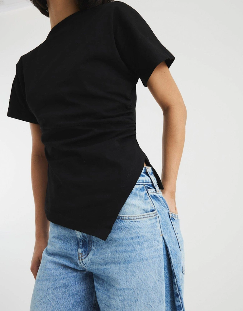Drape Side Tee - Black - Black
