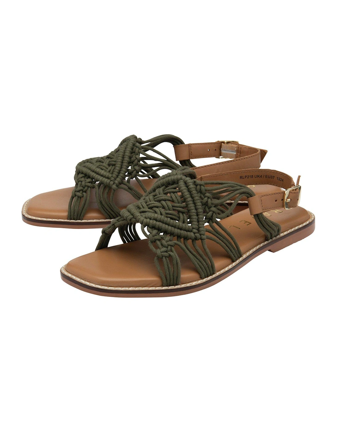 Elrig Flat Sandals - Olive