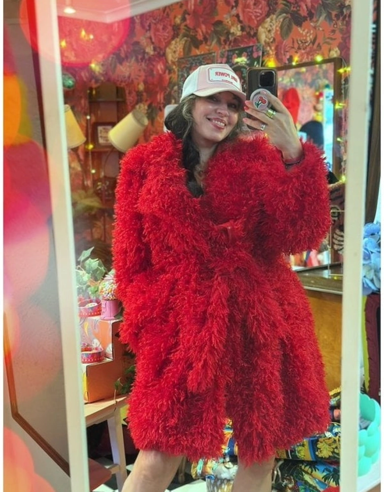 The Eda Bamboo Blend Faux Fur Shearling Coat