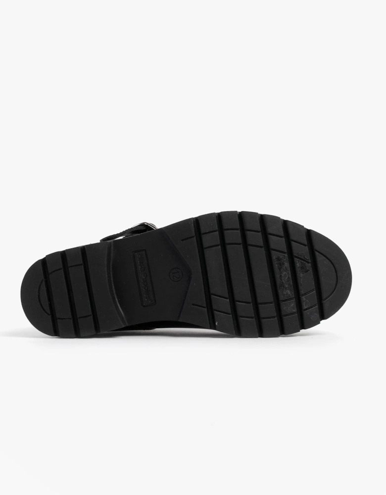 FIONA Girls Leather School Shoes Patent Black
