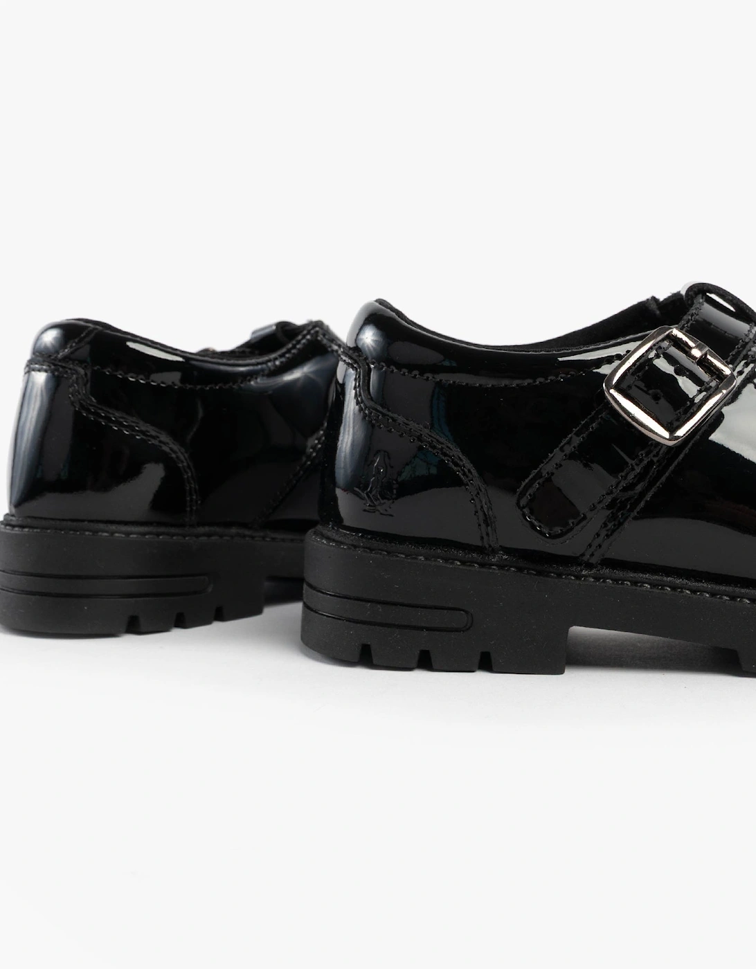 FIONA Girls Leather School Shoes Patent Black