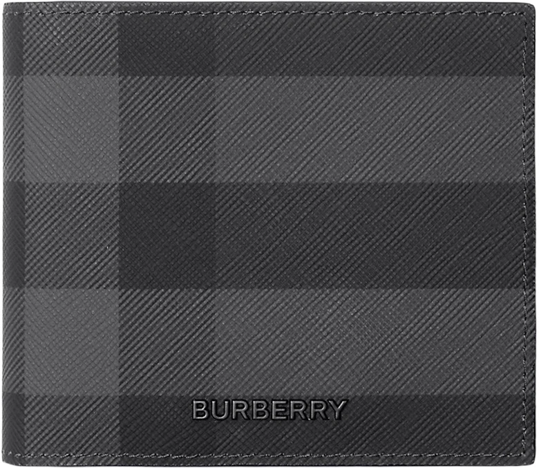 Check Bifold Wallet in Charcoal