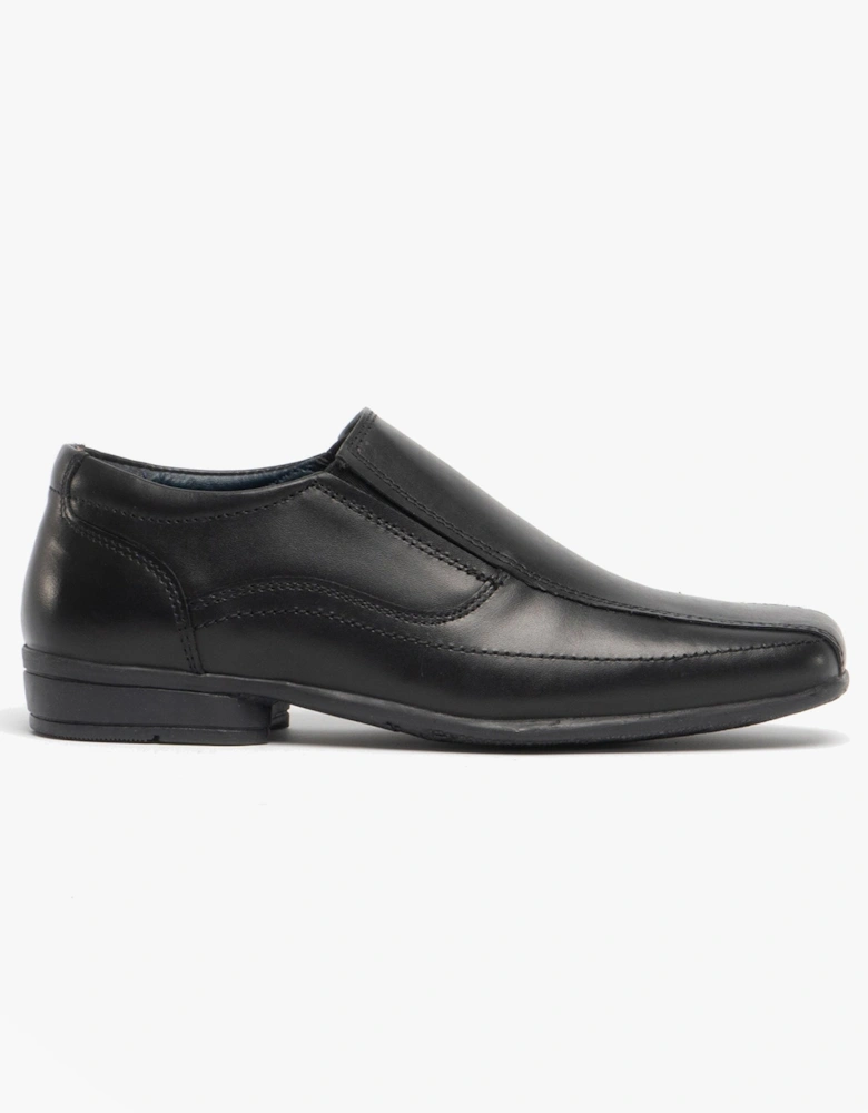 RONNY Boys Leather Slip On Shoes Black