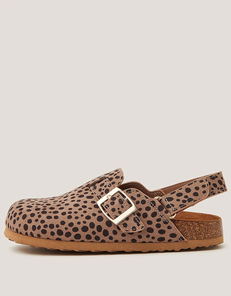 Girls Animal Printed Mules - Brown