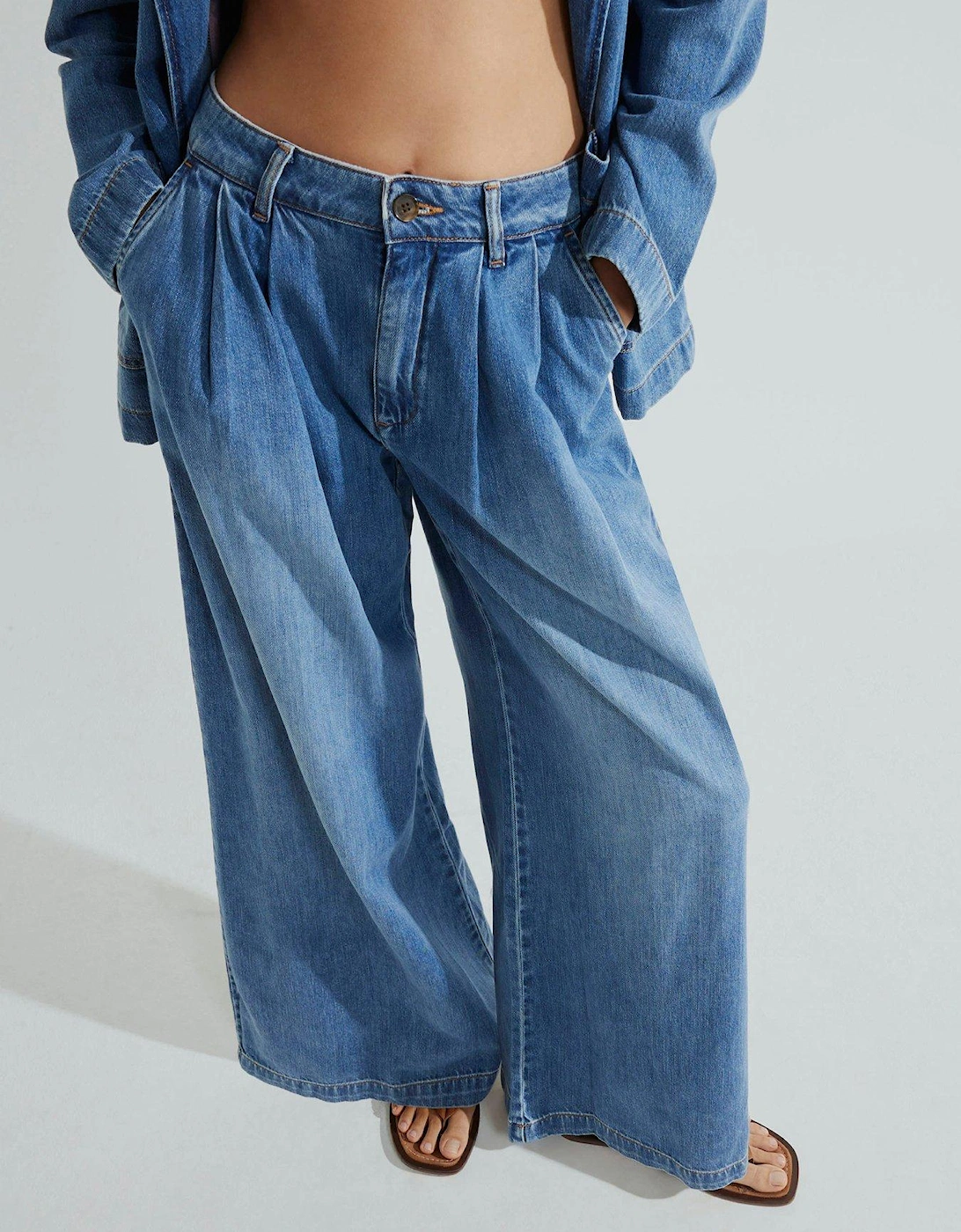 Tailored Wide Leg Jeans - Medium Denim, 2 of 1