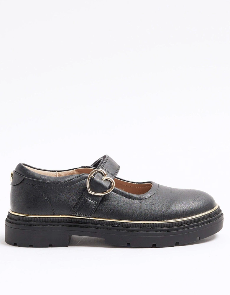 Girls Buckle Mary Jane Shoes - Black