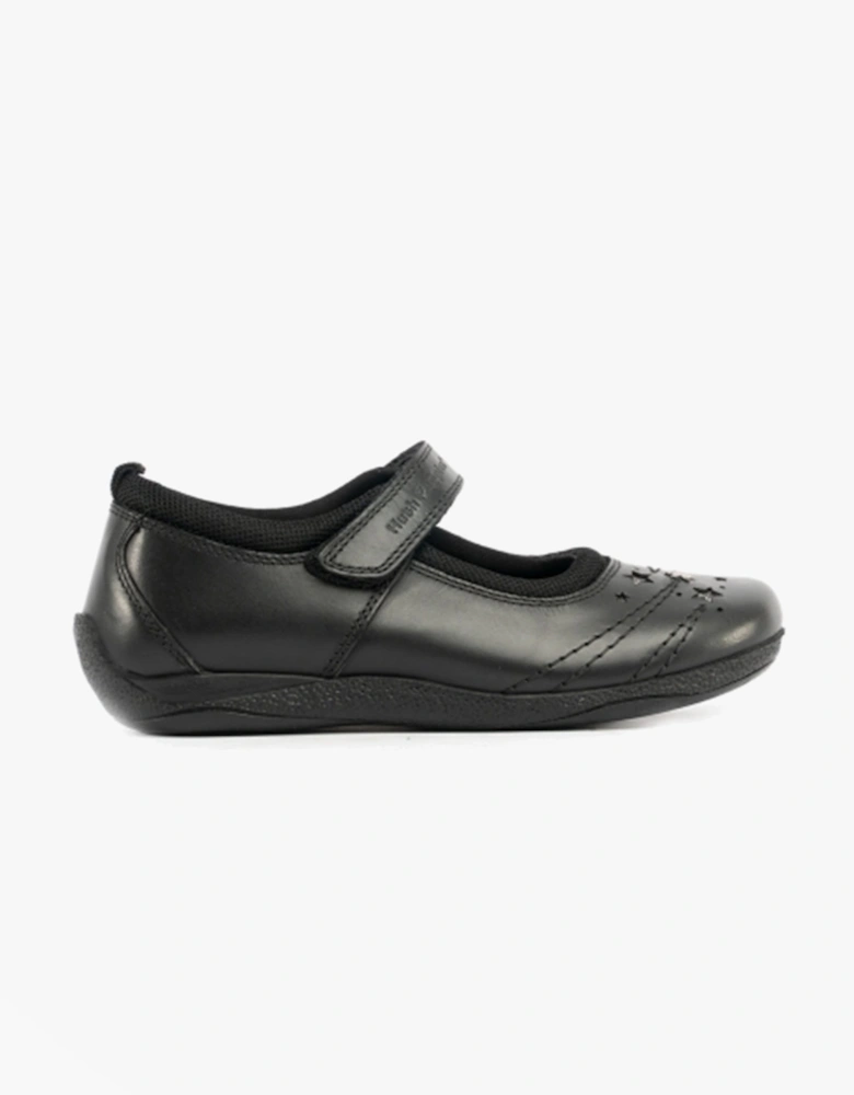 AMBER JUNIOR Girls Leather School Shoes Black