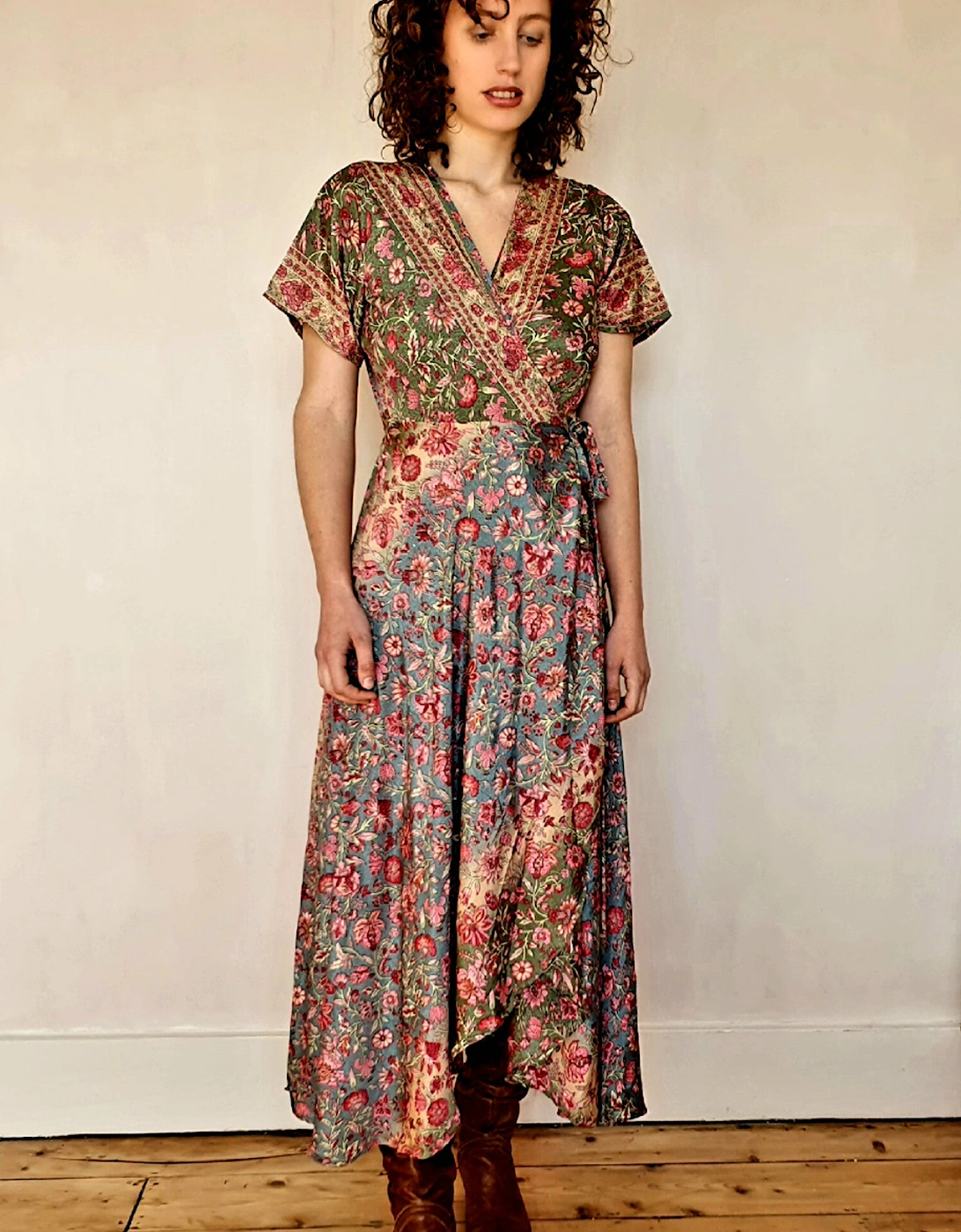 Francesca wrap dress in wildflower red, 2 of 1
