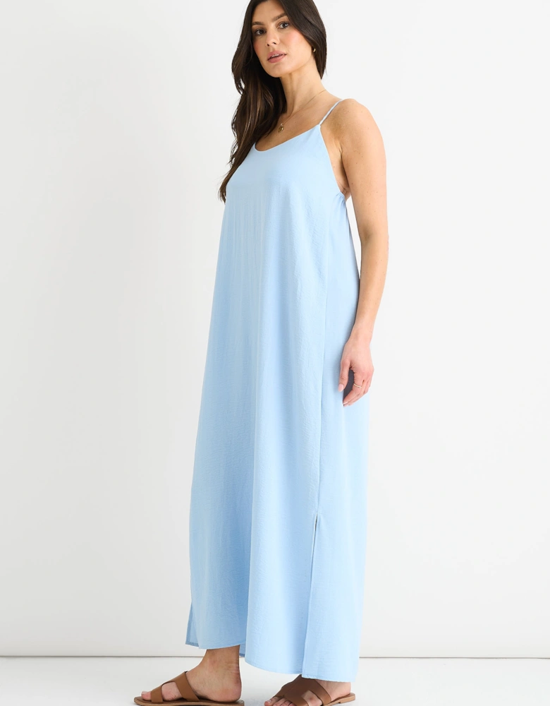 Blue Strappy Cross Back Airflow Oversized dress