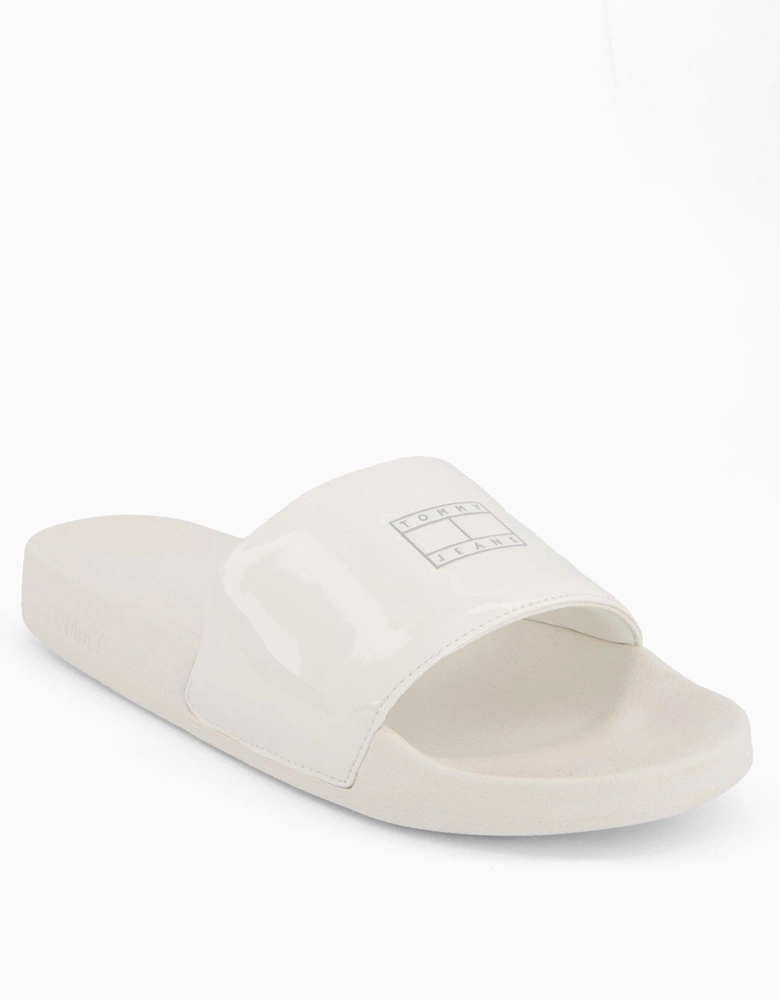 Pool Sliders With Logo - Ivory