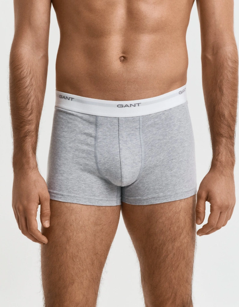 3-Pack Core Boxer Trunks, Black/White/Grey