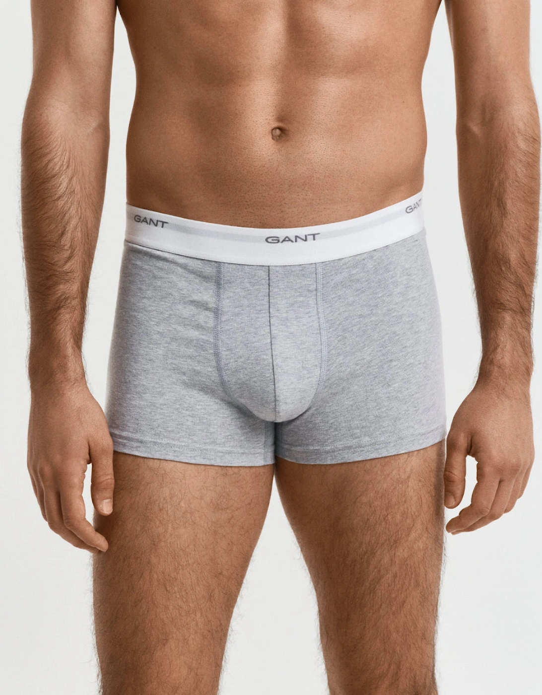 3-Pack Core Boxer Trunks, Black/White/Grey