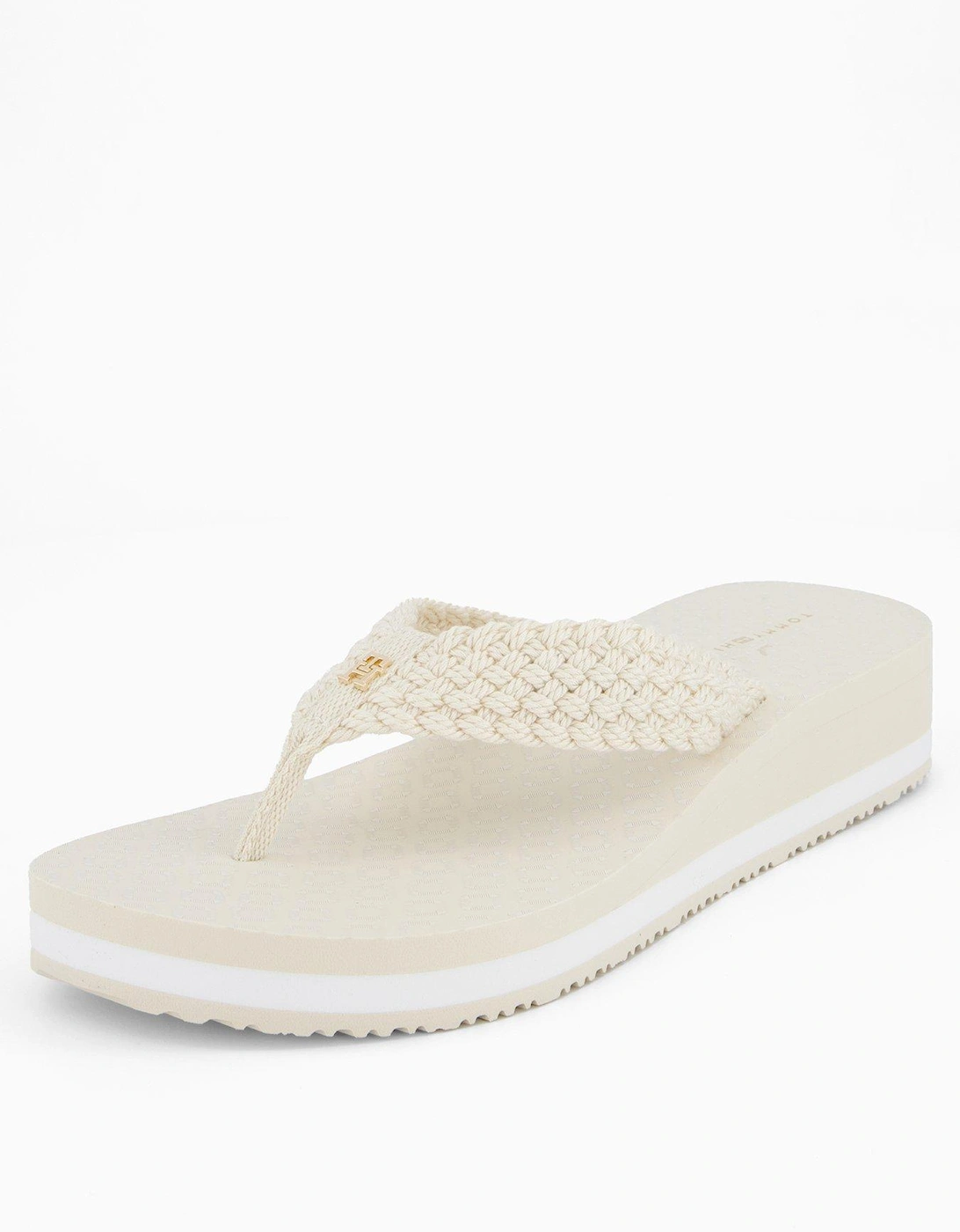 Crochet Wedge Flip Flops - Cream - Beige, 2 of 1