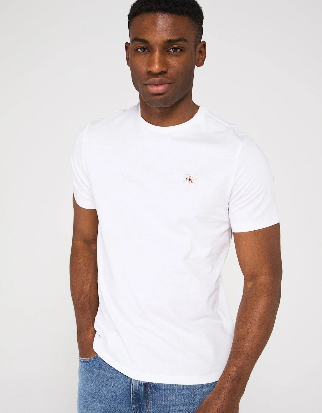 Left Chest Woven Badge T-Shirt - White, 2 of 1