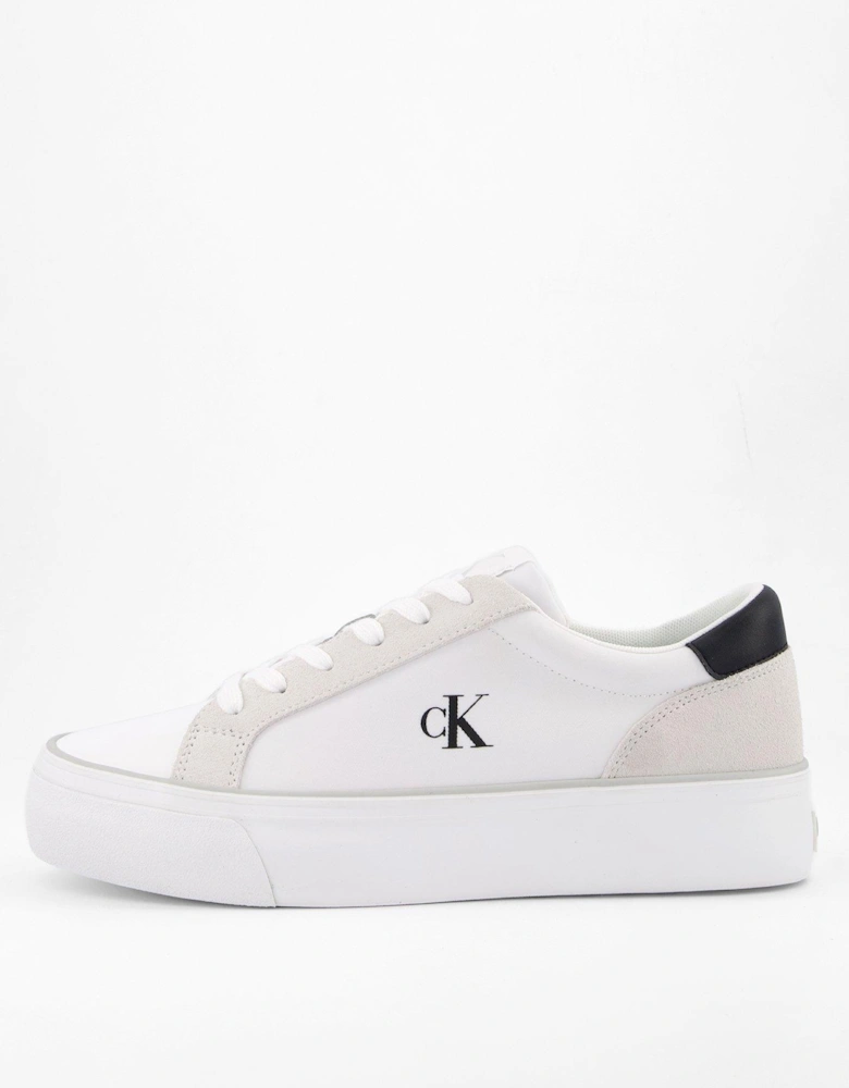 Platform Ck Nylon Trainer & White/black