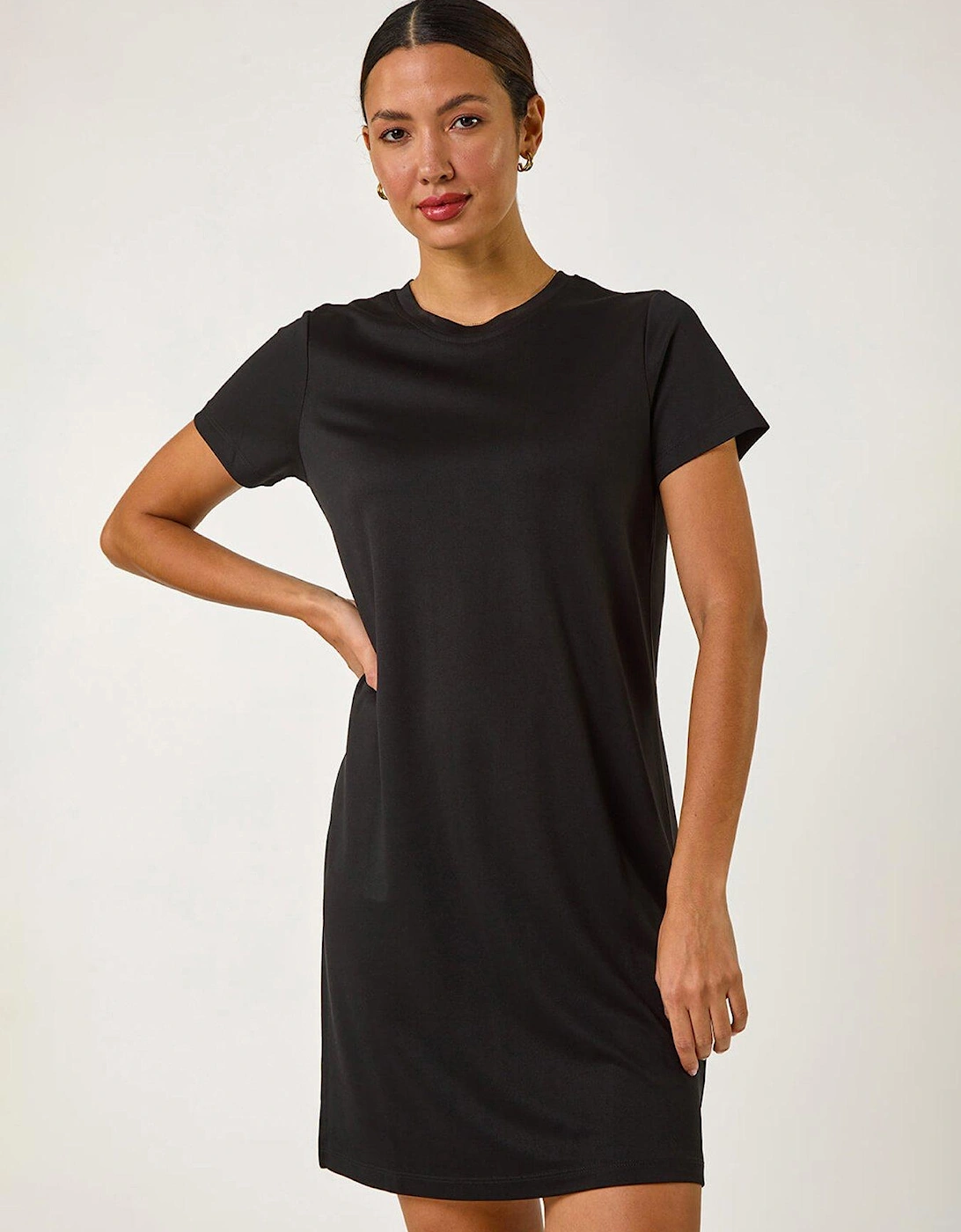 Short Sleeve T-shirt Dress - Black, 2 of 1