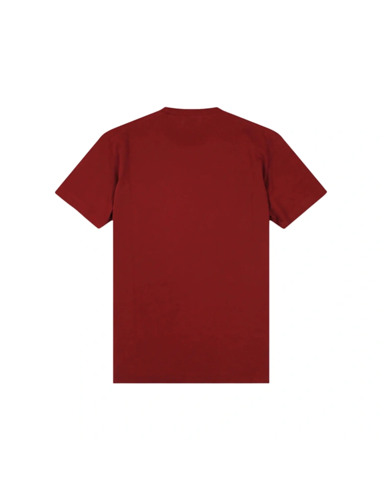 Cigarette Fit Brand Logo Burgundy T-Shirt