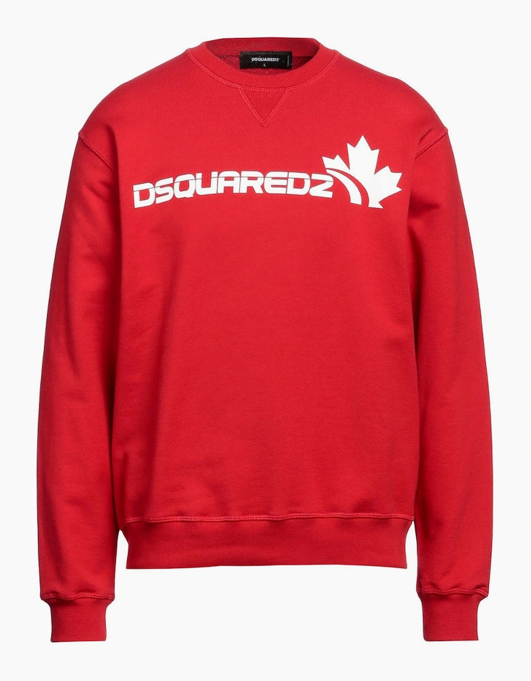 Men's Dsquared2 Bold Maple Leaf Logo Red Sweatshirt - Size: 38