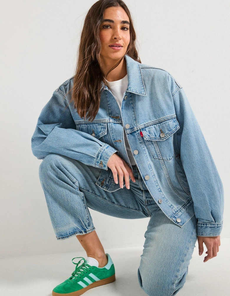 90s Trucker Denim Jacket - Light Blue