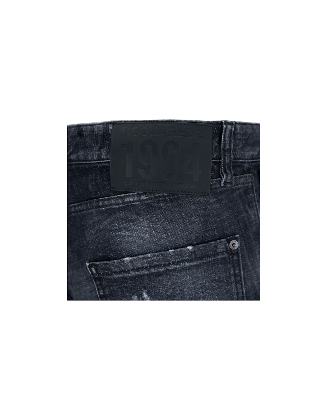 Relaxed Long Crotch Reinforced Ripped Black Jeans