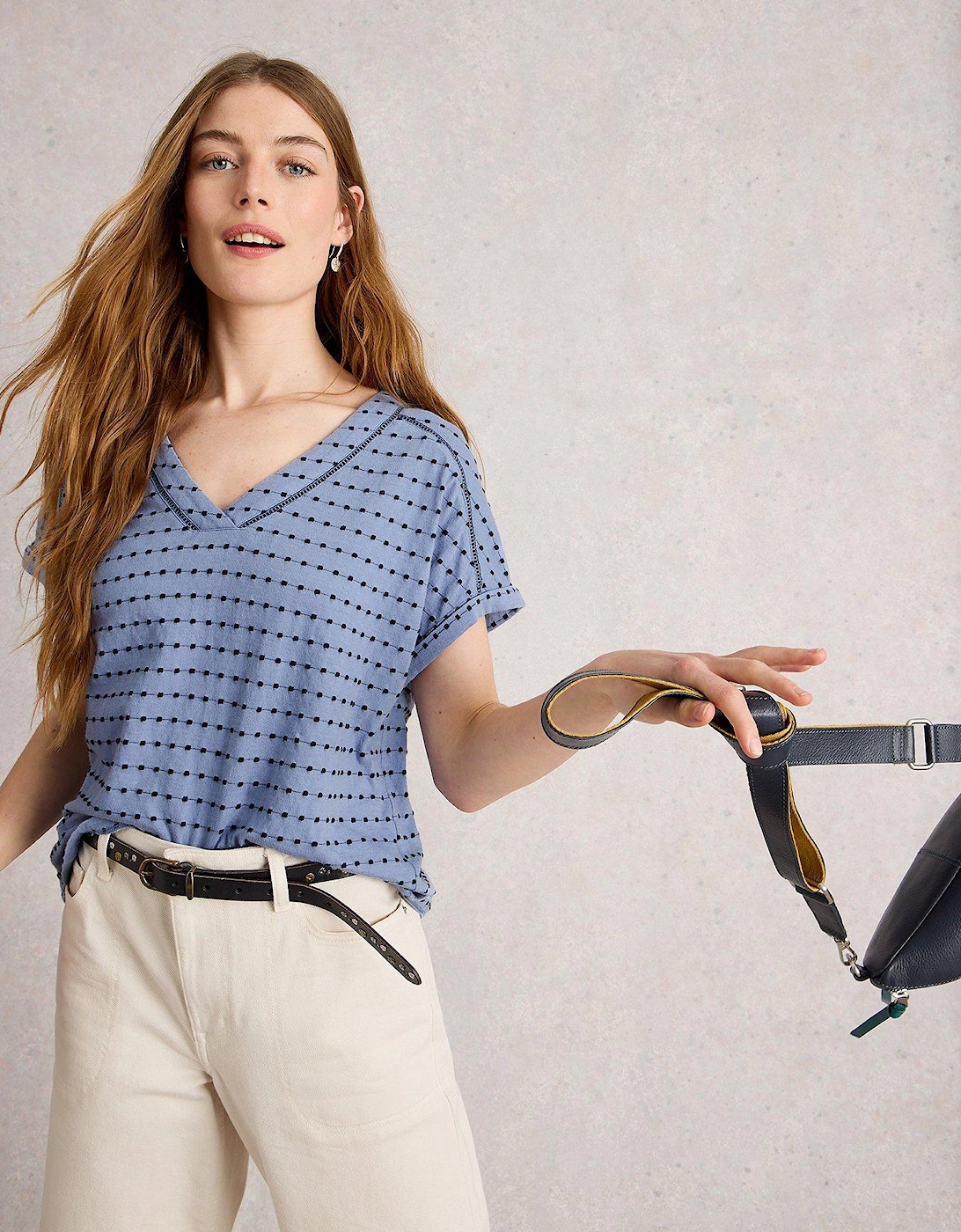 Embroidered Stripe T-shirt - Blue, 2 of 1